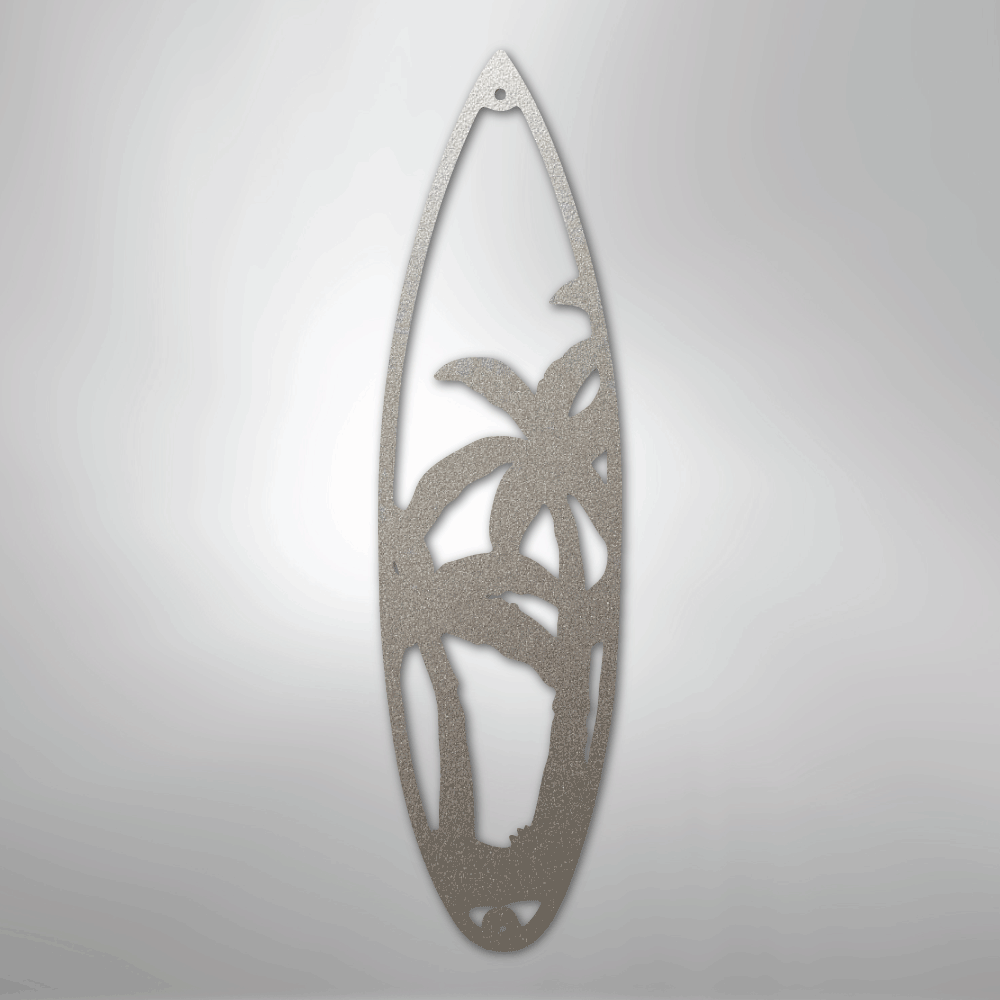 Surf Board Palm Trees - Steel Sign