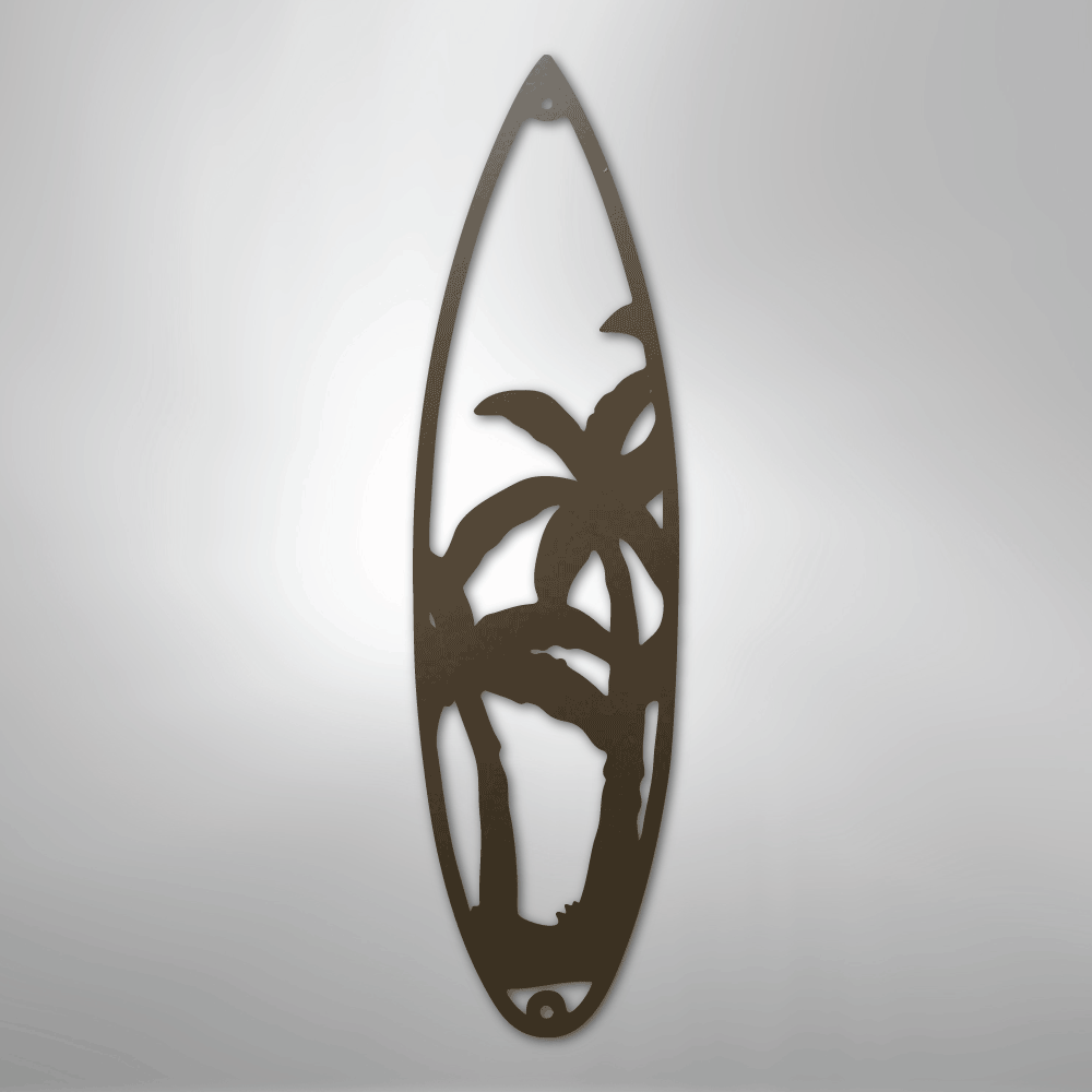 Surf Board Palm Trees - Steel Sign