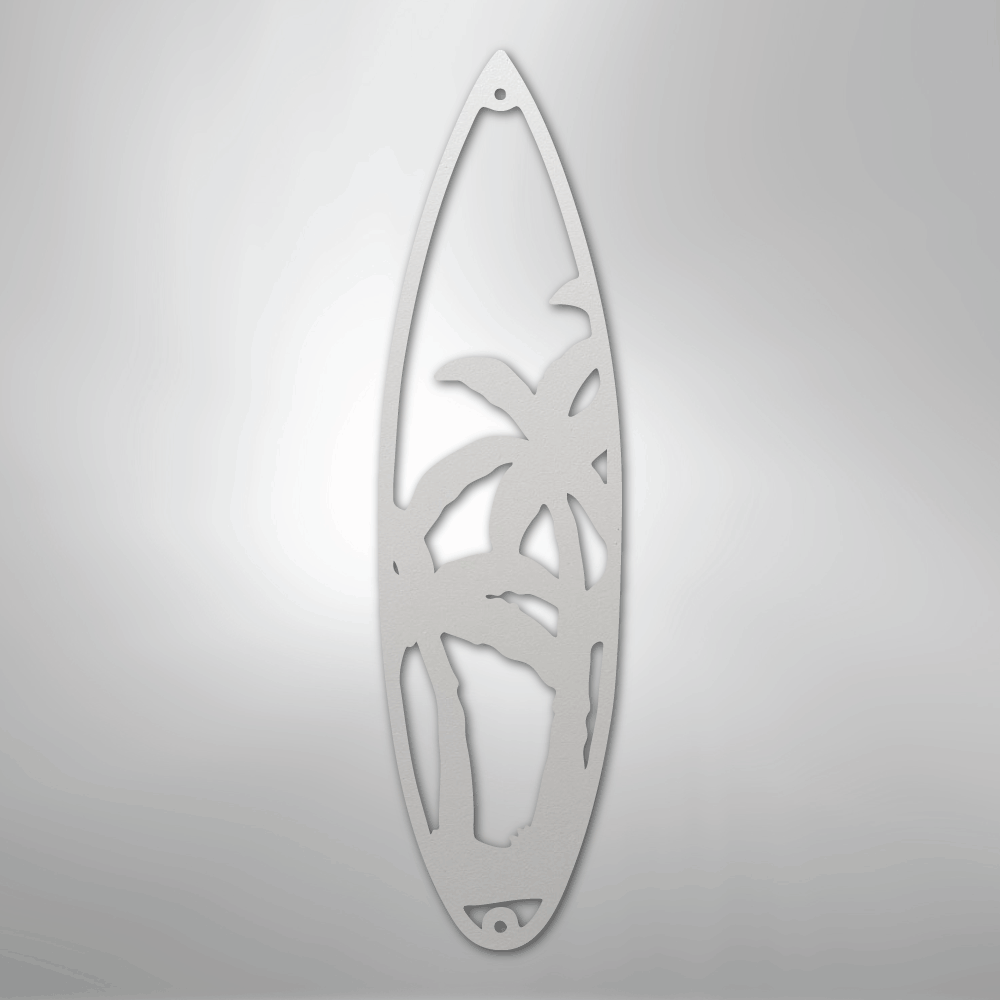 Surf Board Palm Trees - Steel Sign