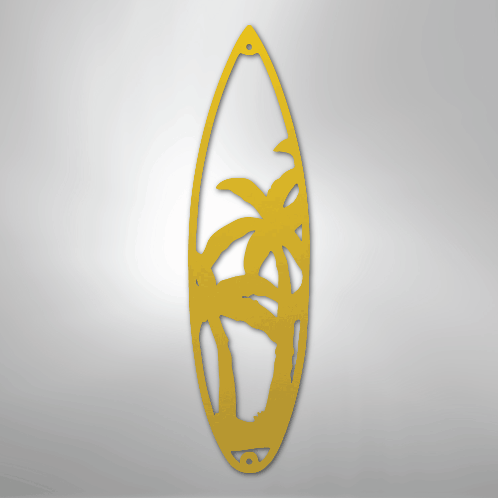 Surf Board Palm Trees - Steel Sign