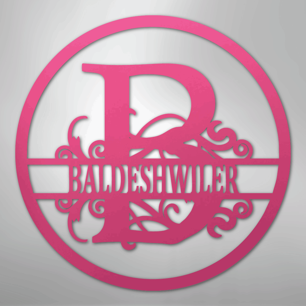 Split Circle Monogram - Steel Sign