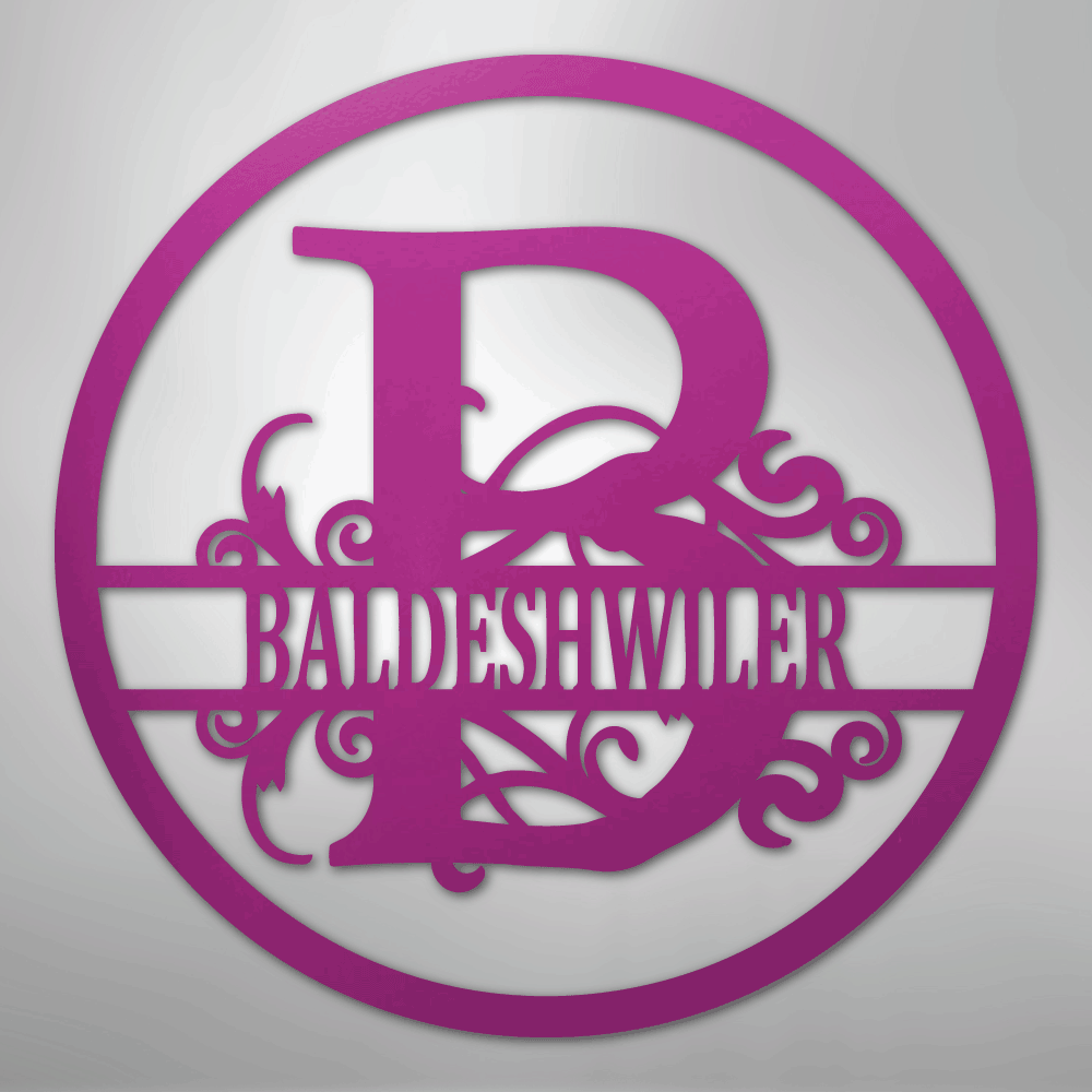 Split Circle Monogram - Steel Sign