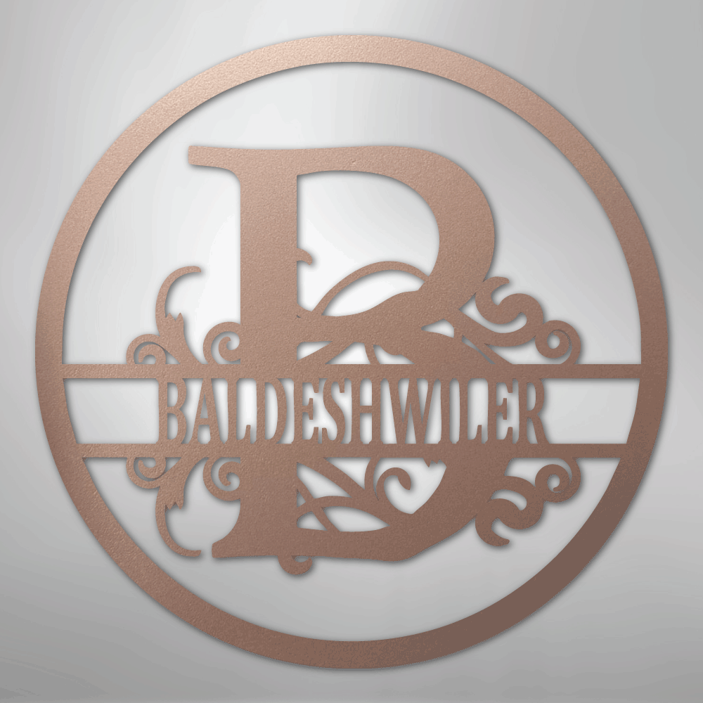 Split Circle Monogram - Steel Sign