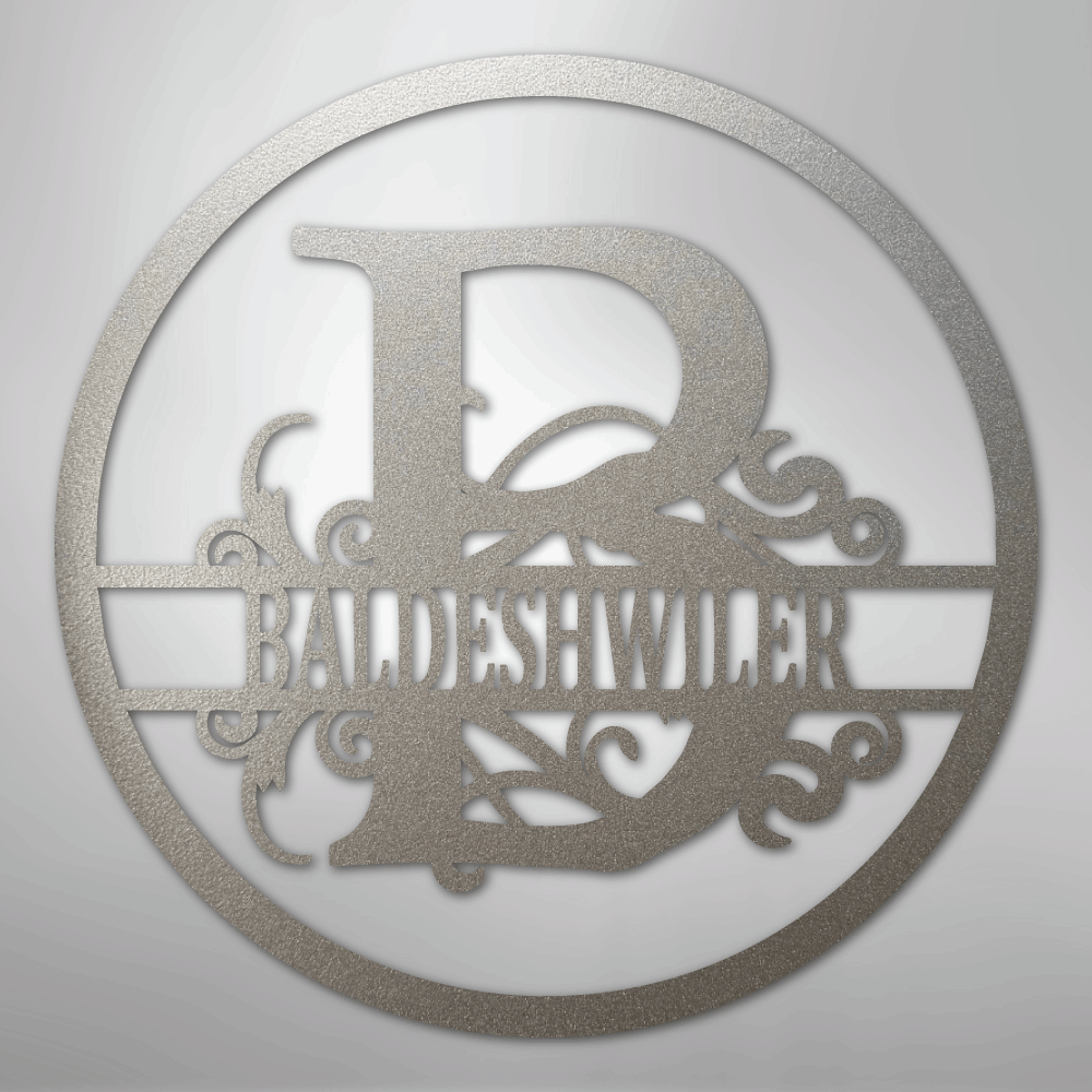 Split Circle Monogram - Steel Sign