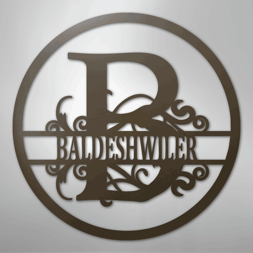 Split Circle Monogram - Steel Sign