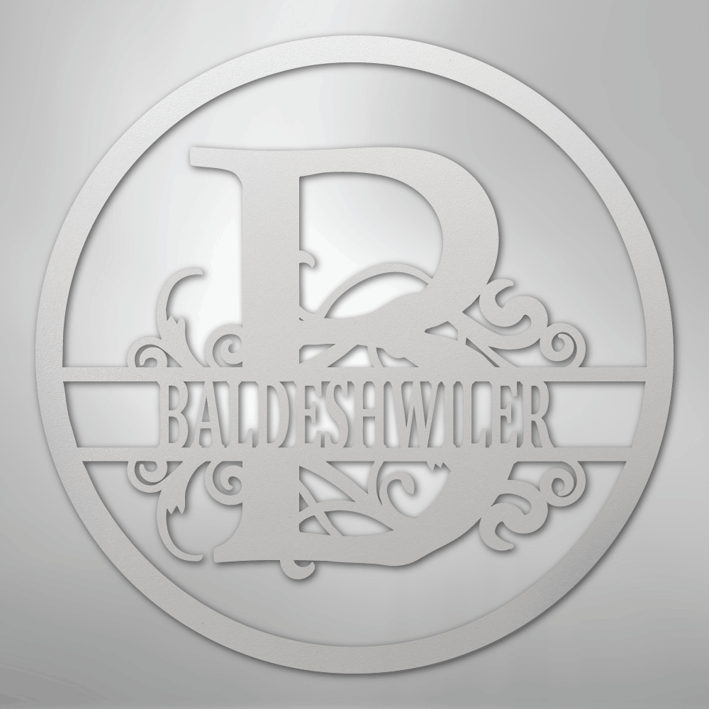 Split Circle Monogram - Steel Sign