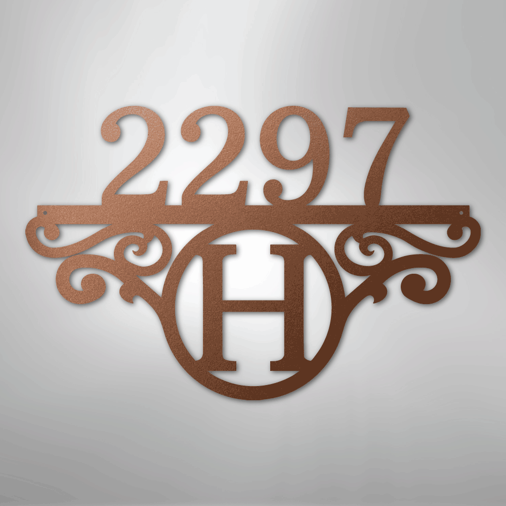 Initial Address Monogram - Steel Sign