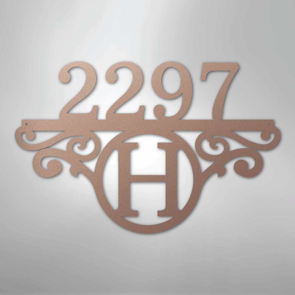 Initial Address Monogram - Steel Sign