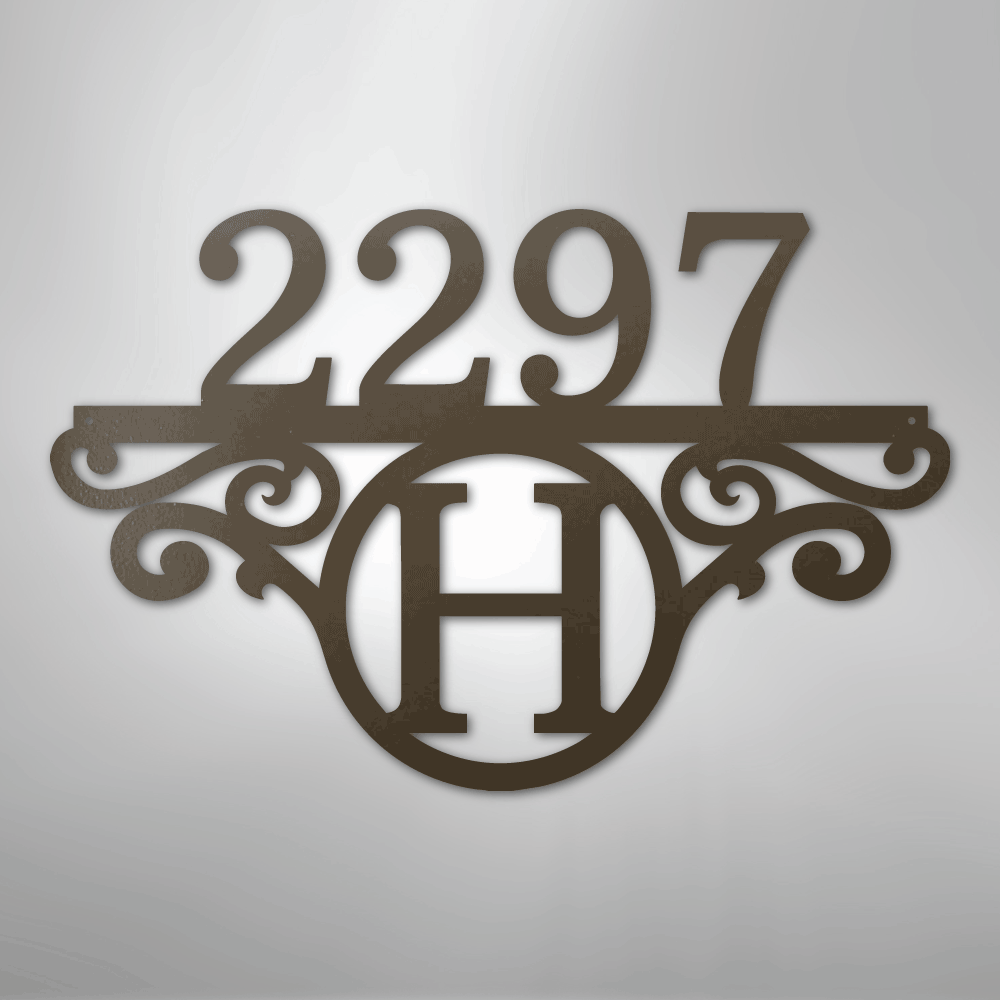 Initial Address Monogram - Steel Sign