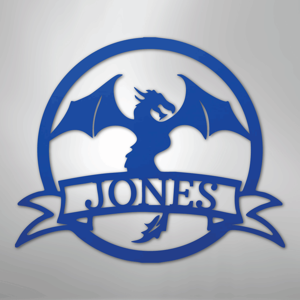 Dragon Banner Monogram - Steel Sign