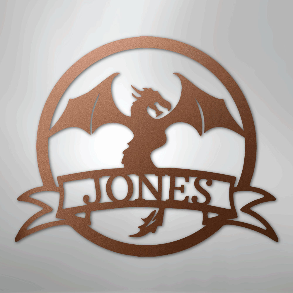 Dragon Banner Monogram - Steel Sign