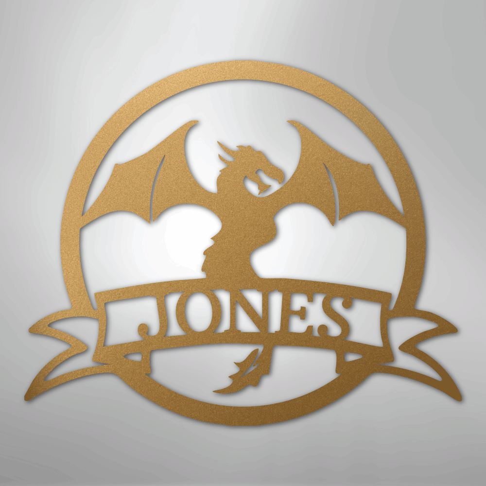 Dragon Banner Monogram - Steel Sign