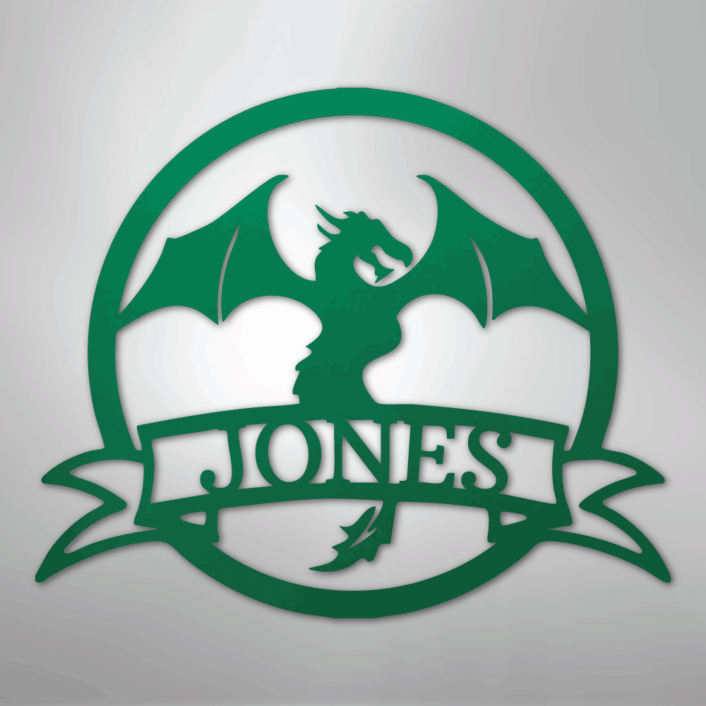 Dragon Banner Monogram - Steel Sign