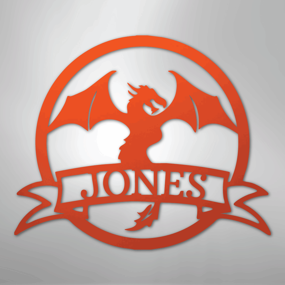 Dragon Banner Monogram - Steel Sign