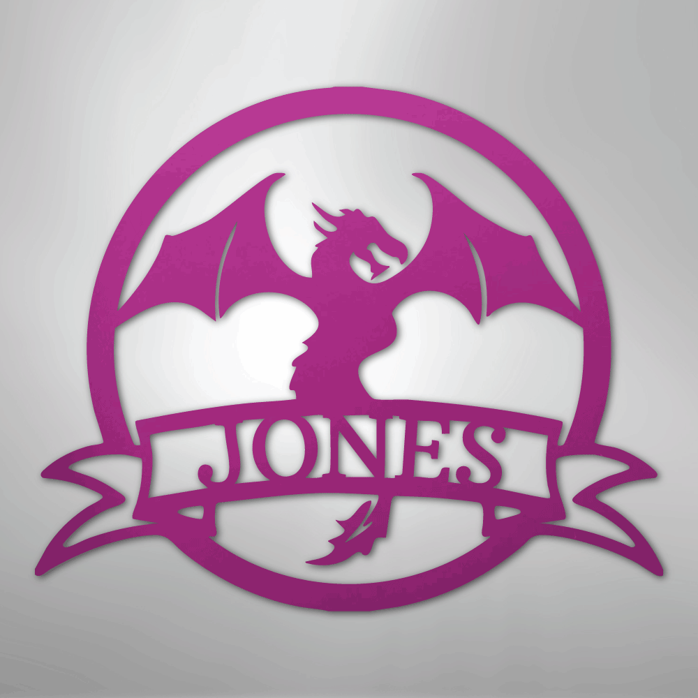 Dragon Banner Monogram - Steel Sign