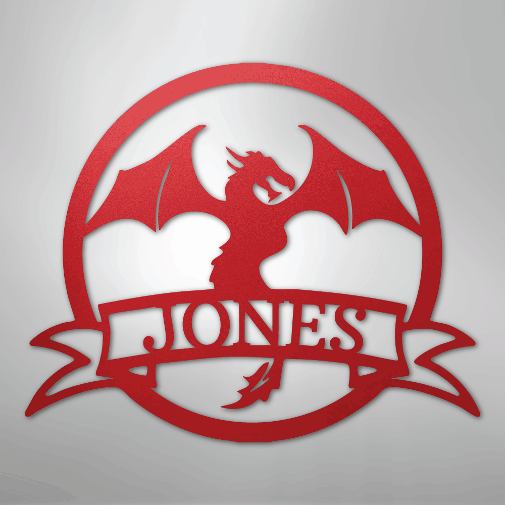 Dragon Banner Monogram - Steel Sign