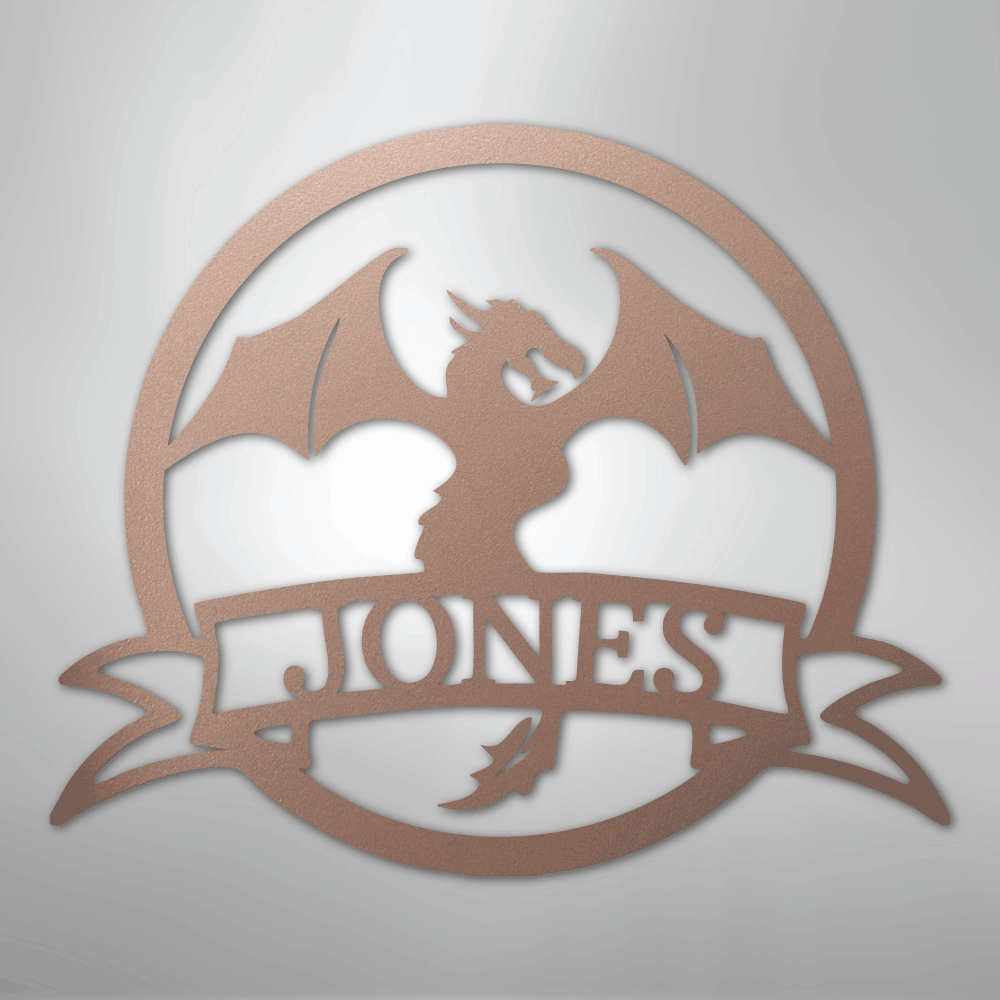 Dragon Banner Monogram - Steel Sign