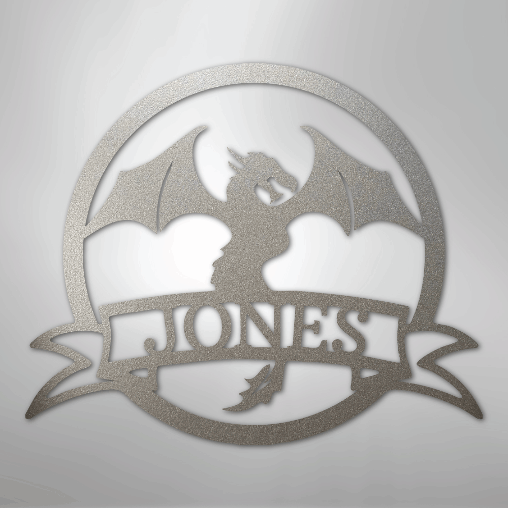 Dragon Banner Monogram - Steel Sign
