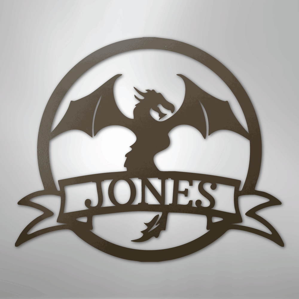 Dragon Banner Monogram - Steel Sign