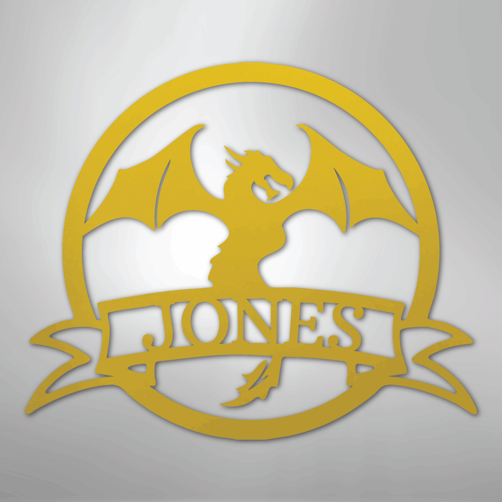 Dragon Banner Monogram - Steel Sign