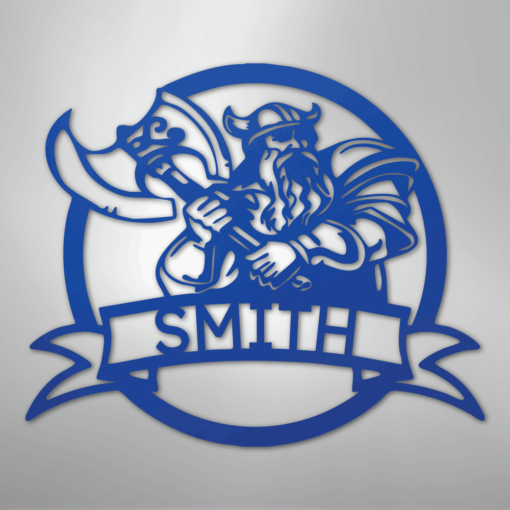 Fighting Viking Monogram - Steel Sign