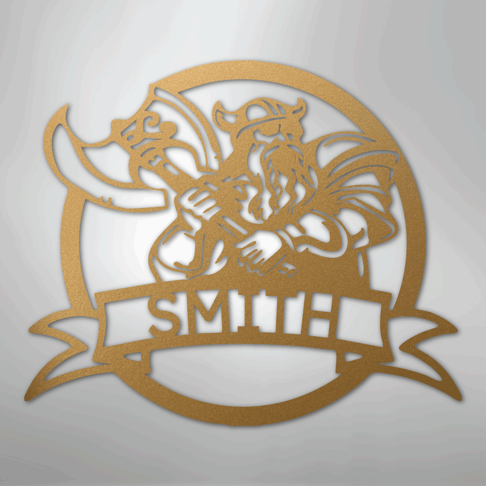 Fighting Viking Monogram - Steel Sign