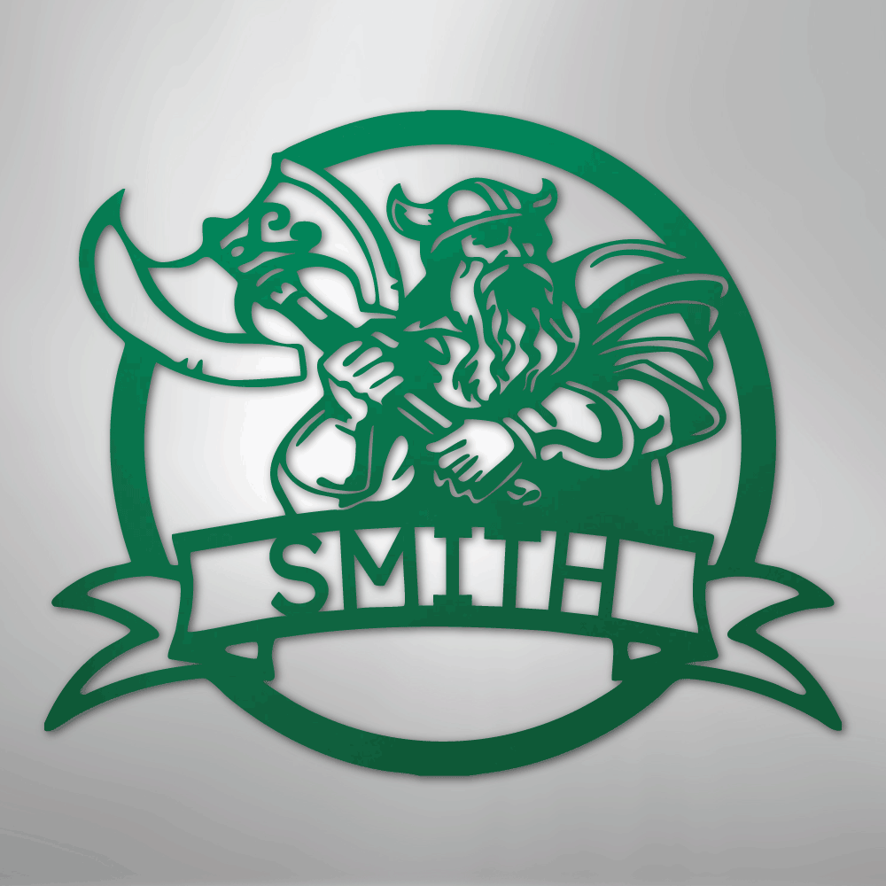Fighting Viking Monogram - Steel Sign