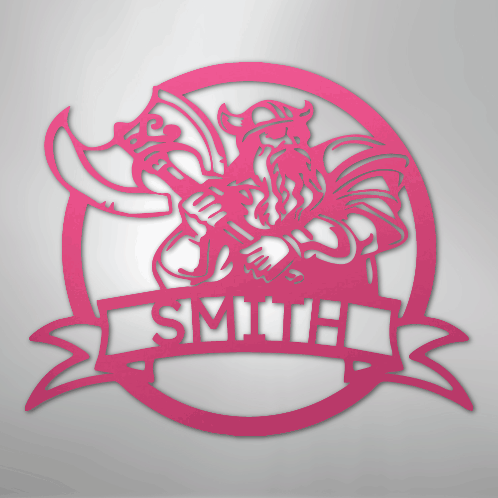 Fighting Viking Monogram - Steel Sign
