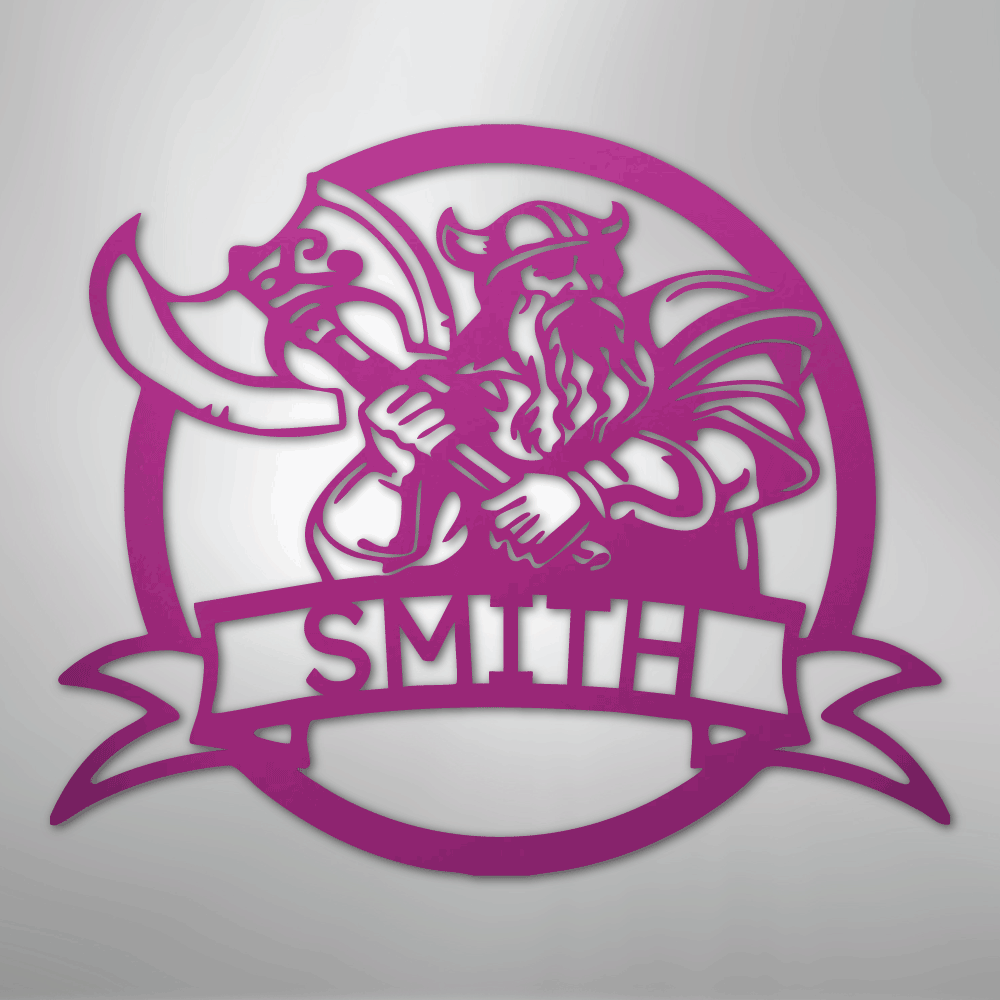 Fighting Viking Monogram - Steel Sign