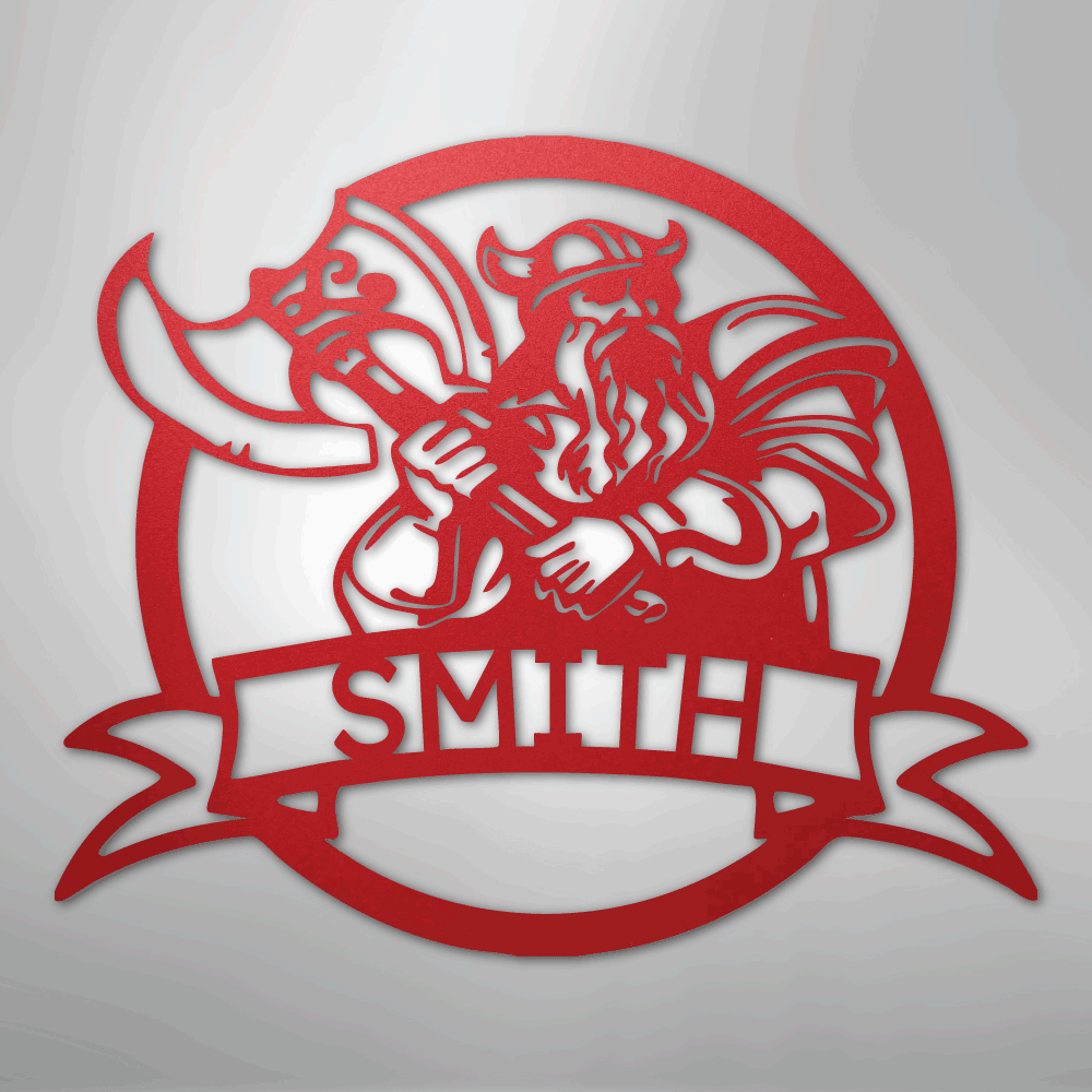 Fighting Viking Monogram - Steel Sign