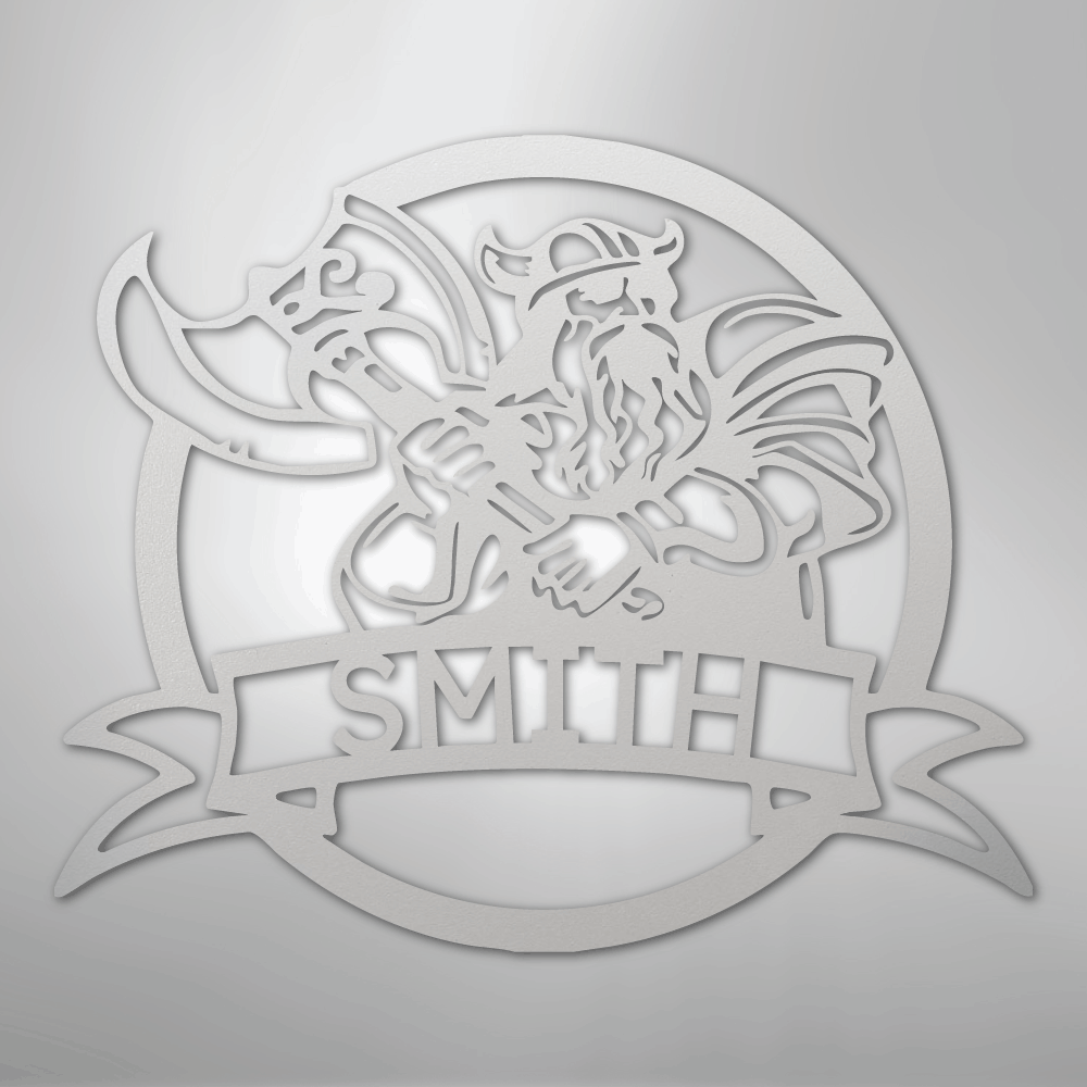 Fighting Viking Monogram - Steel Sign