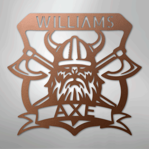 Battle Axe Plaque Monogram - Steel Sign