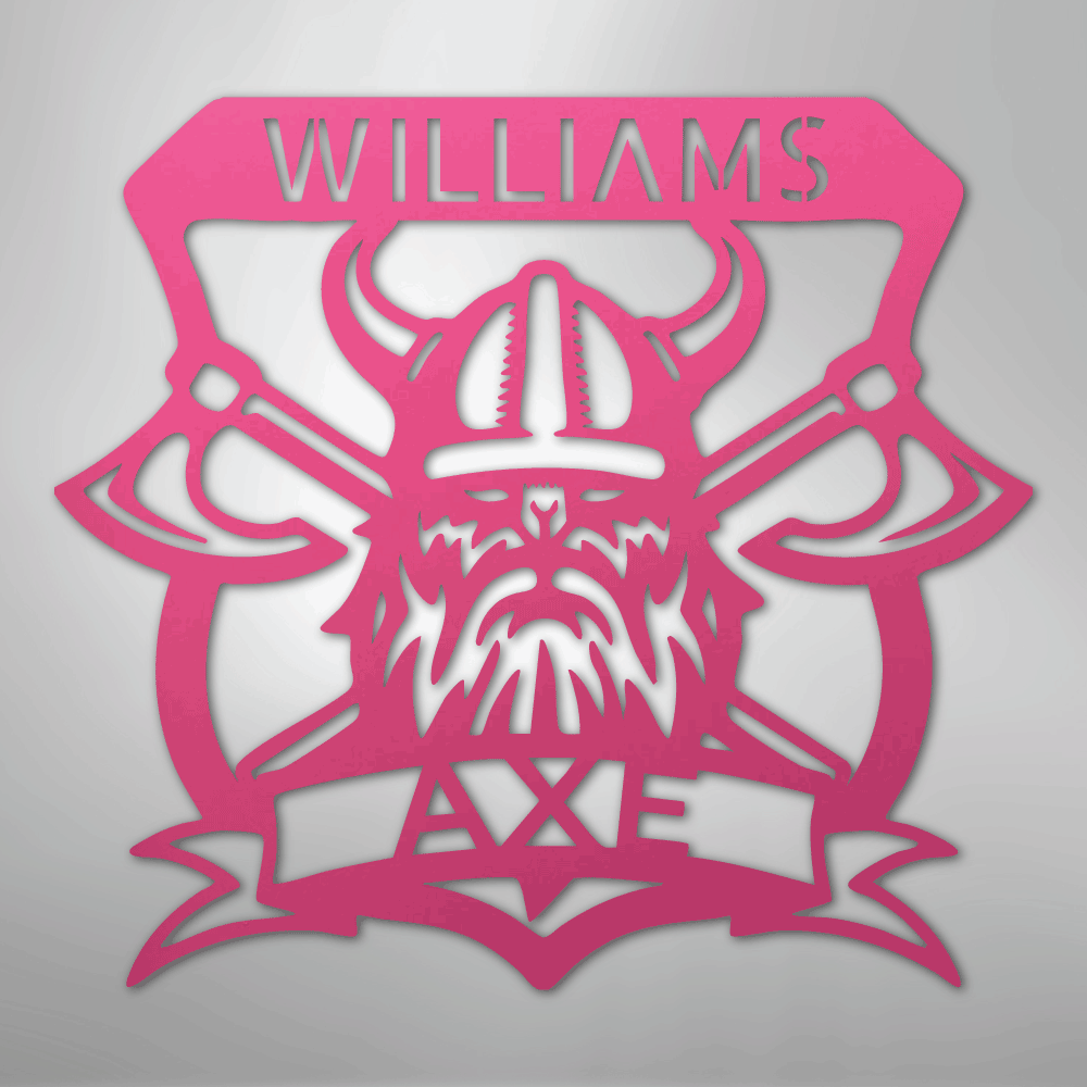Battle Axe Plaque Monogram - Steel Sign