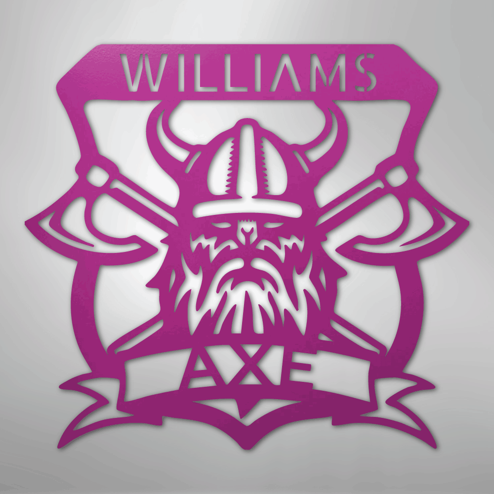Battle Axe Plaque Monogram - Steel Sign
