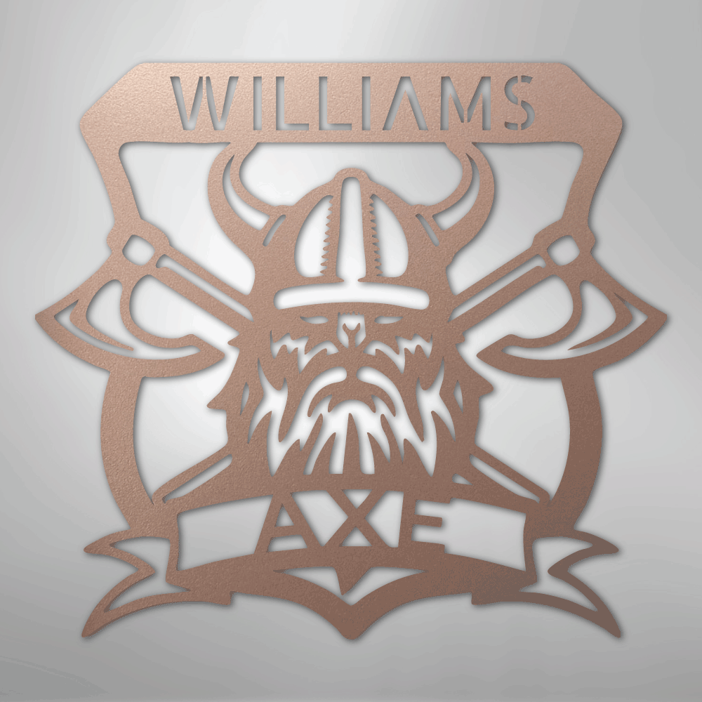 Battle Axe Plaque Monogram - Steel Sign