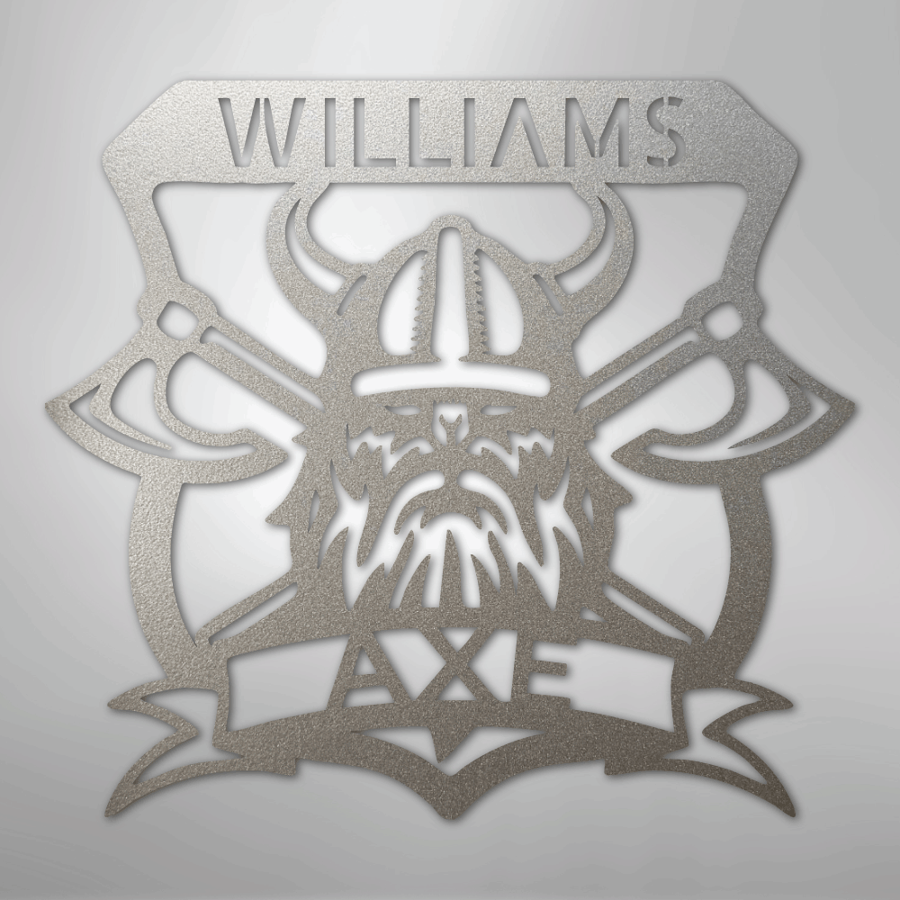 Battle Axe Plaque Monogram - Steel Sign