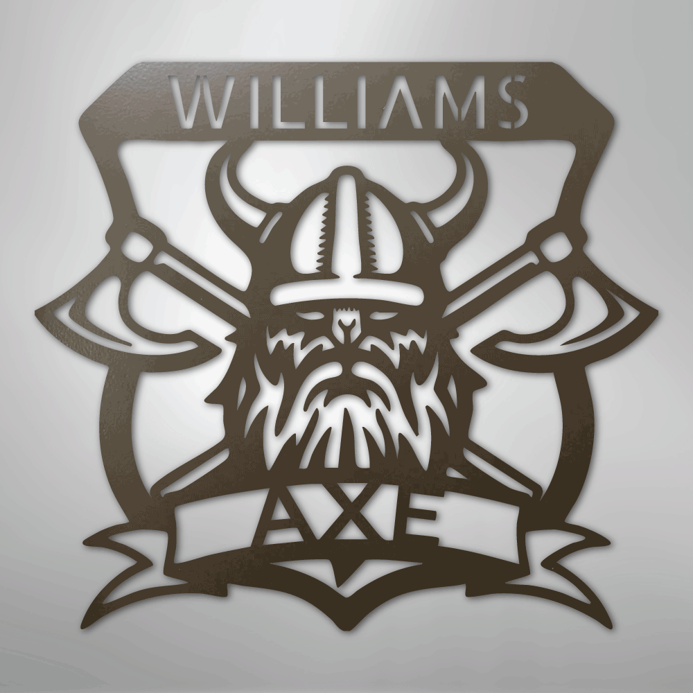 Battle Axe Plaque Monogram - Steel Sign