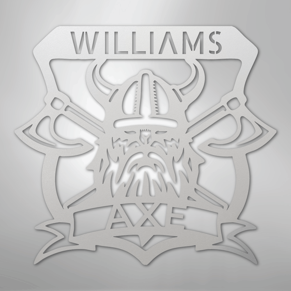 Battle Axe Plaque Monogram - Steel Sign