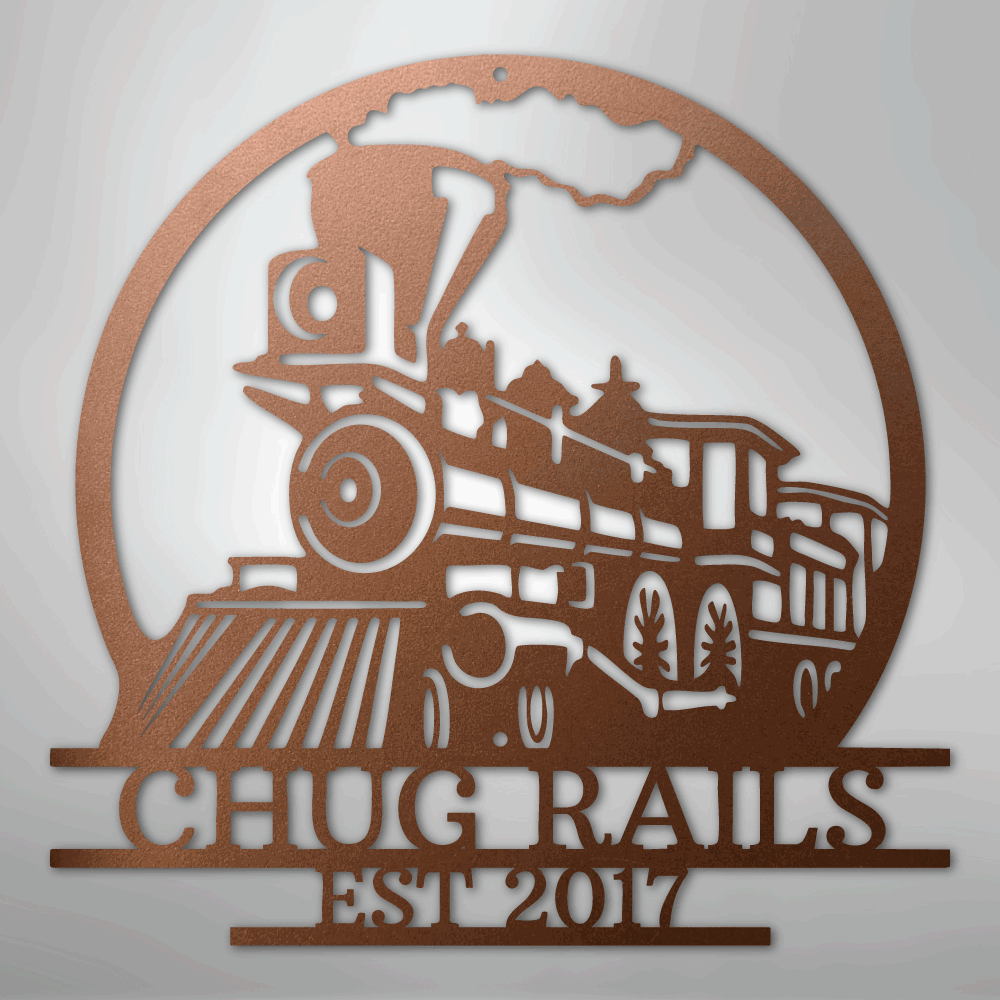 Old Fashion Train Monogram - Steel Sign