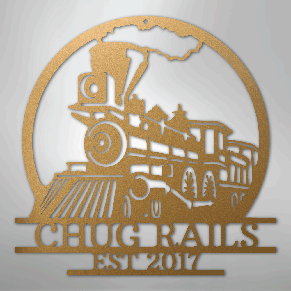 Old Fashion Train Monogram - Steel Sign
