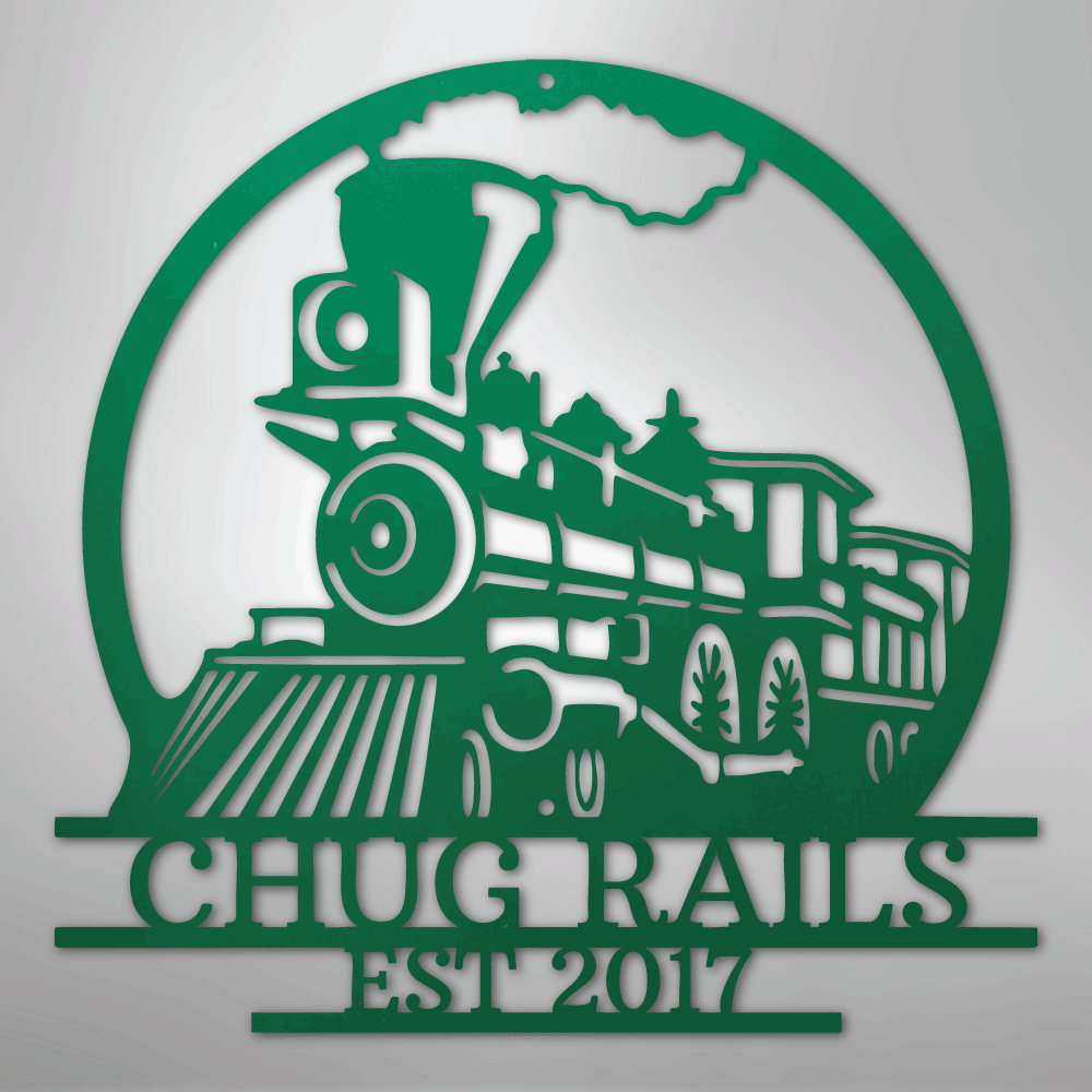 Old Fashion Train Monogram - Steel Sign