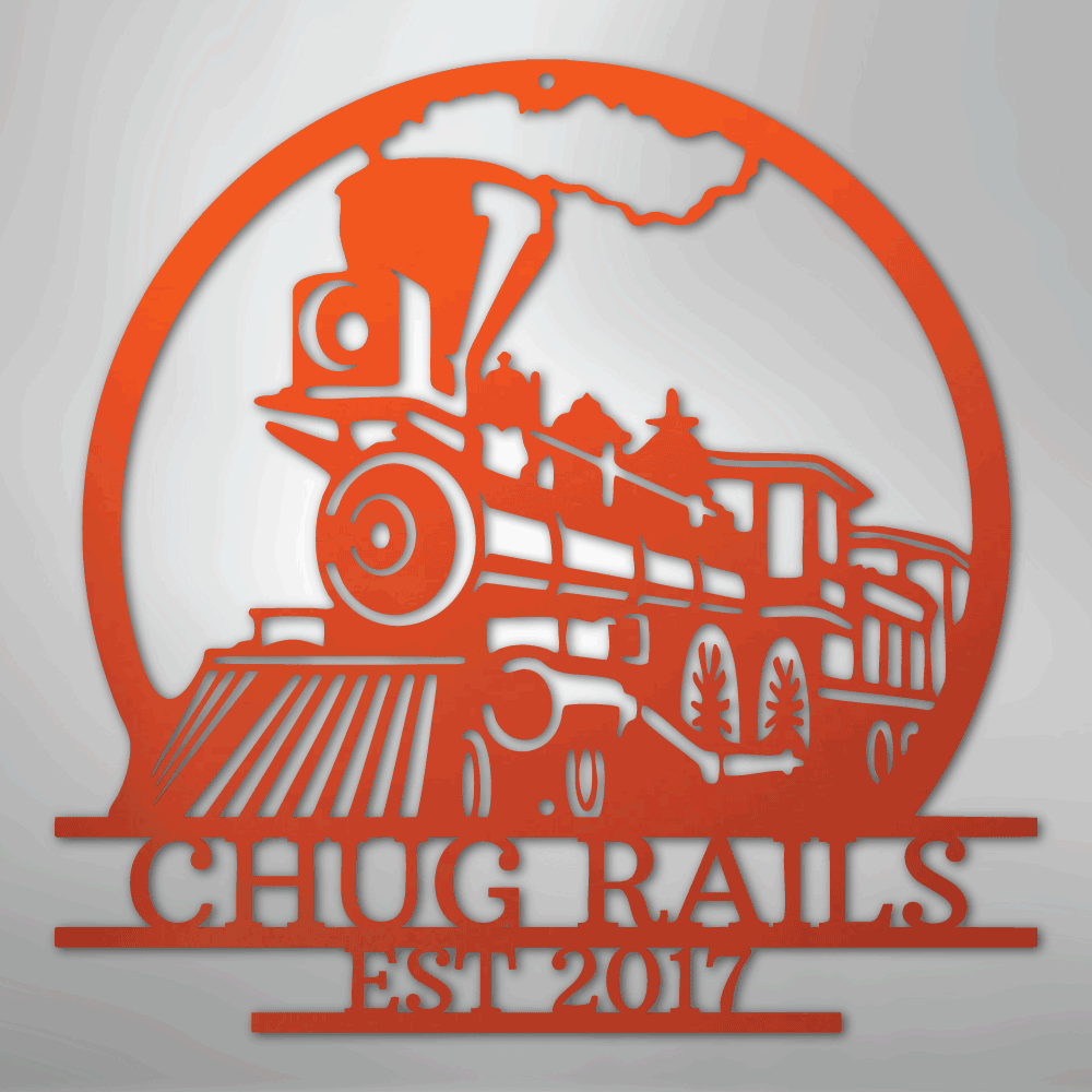 Old Fashion Train Monogram - Steel Sign