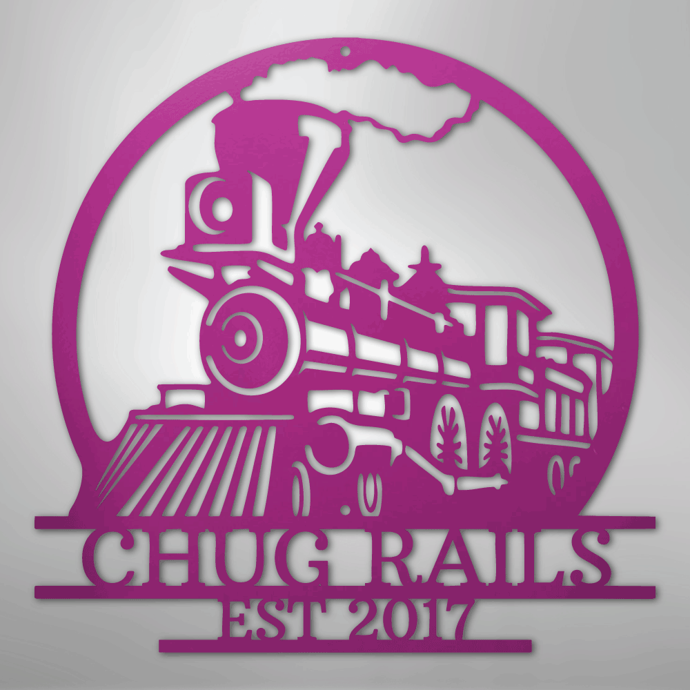 Old Fashion Train Monogram - Steel Sign