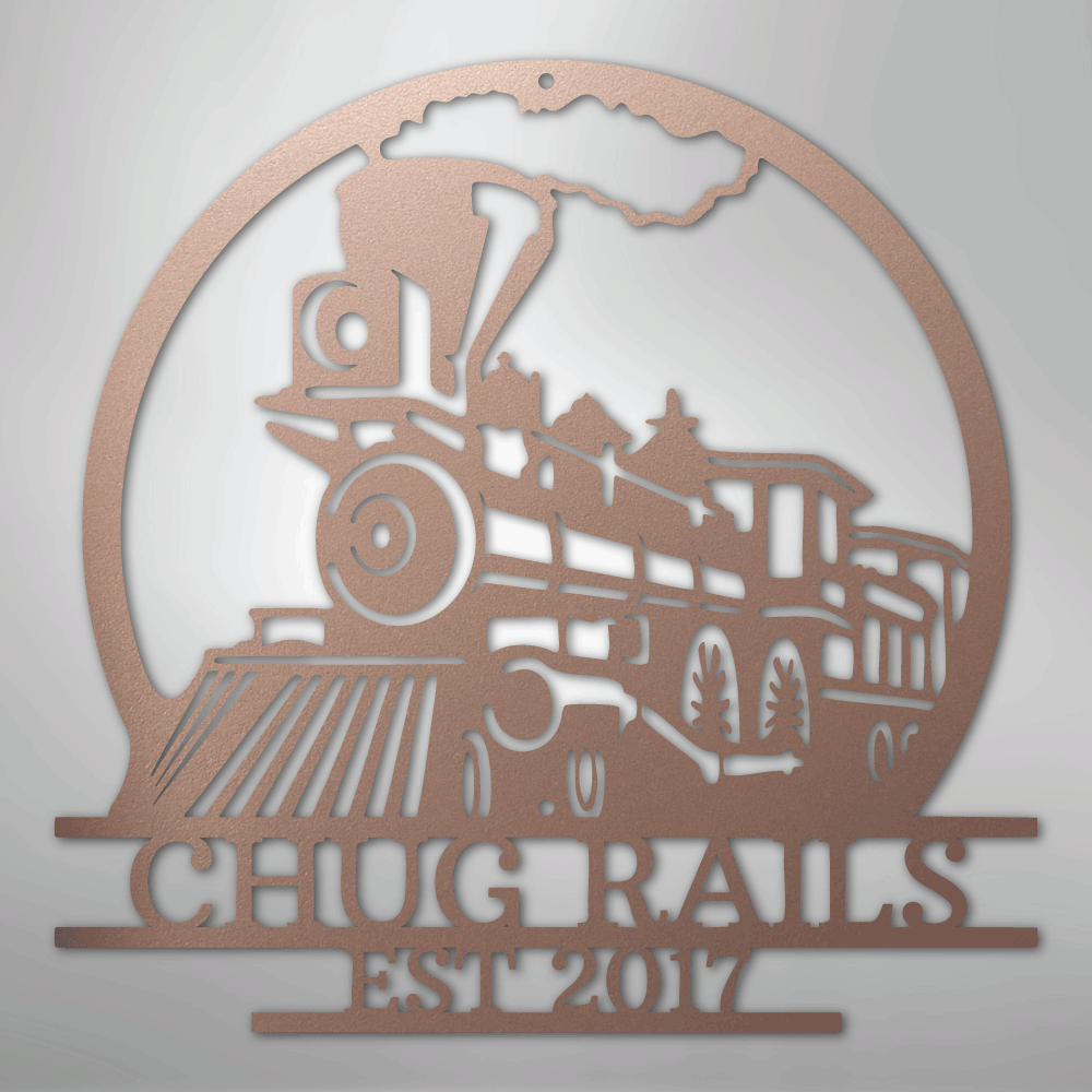 Old Fashion Train Monogram - Steel Sign