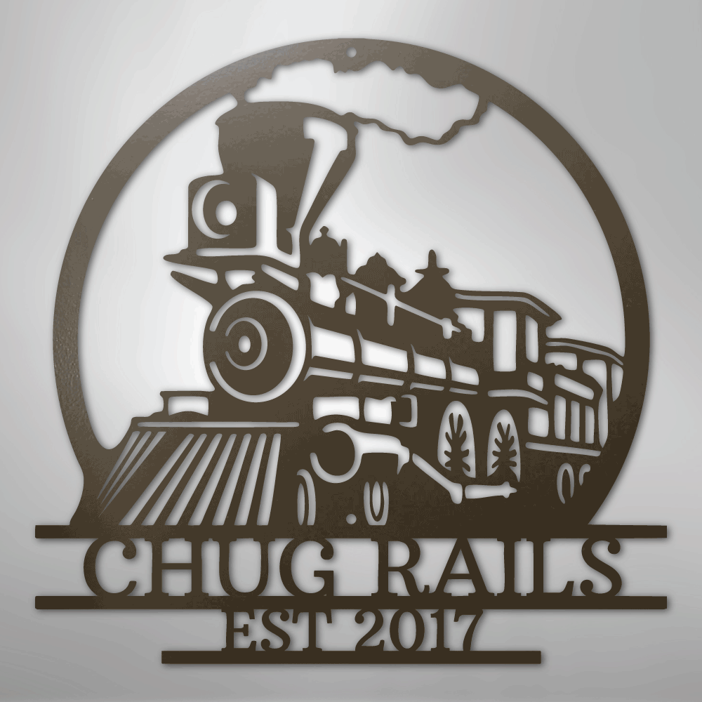 Old Fashion Train Monogram - Steel Sign