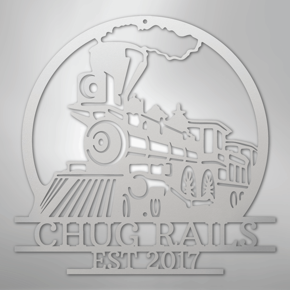 Old Fashion Train Monogram - Steel Sign