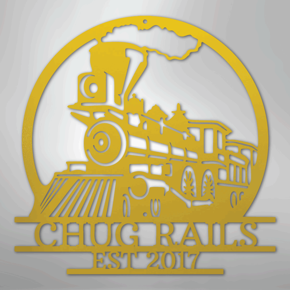 Old Fashion Train Monogram - Steel Sign