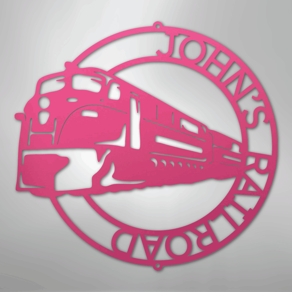 Modern Train Ring Monogram - Steel Sign
