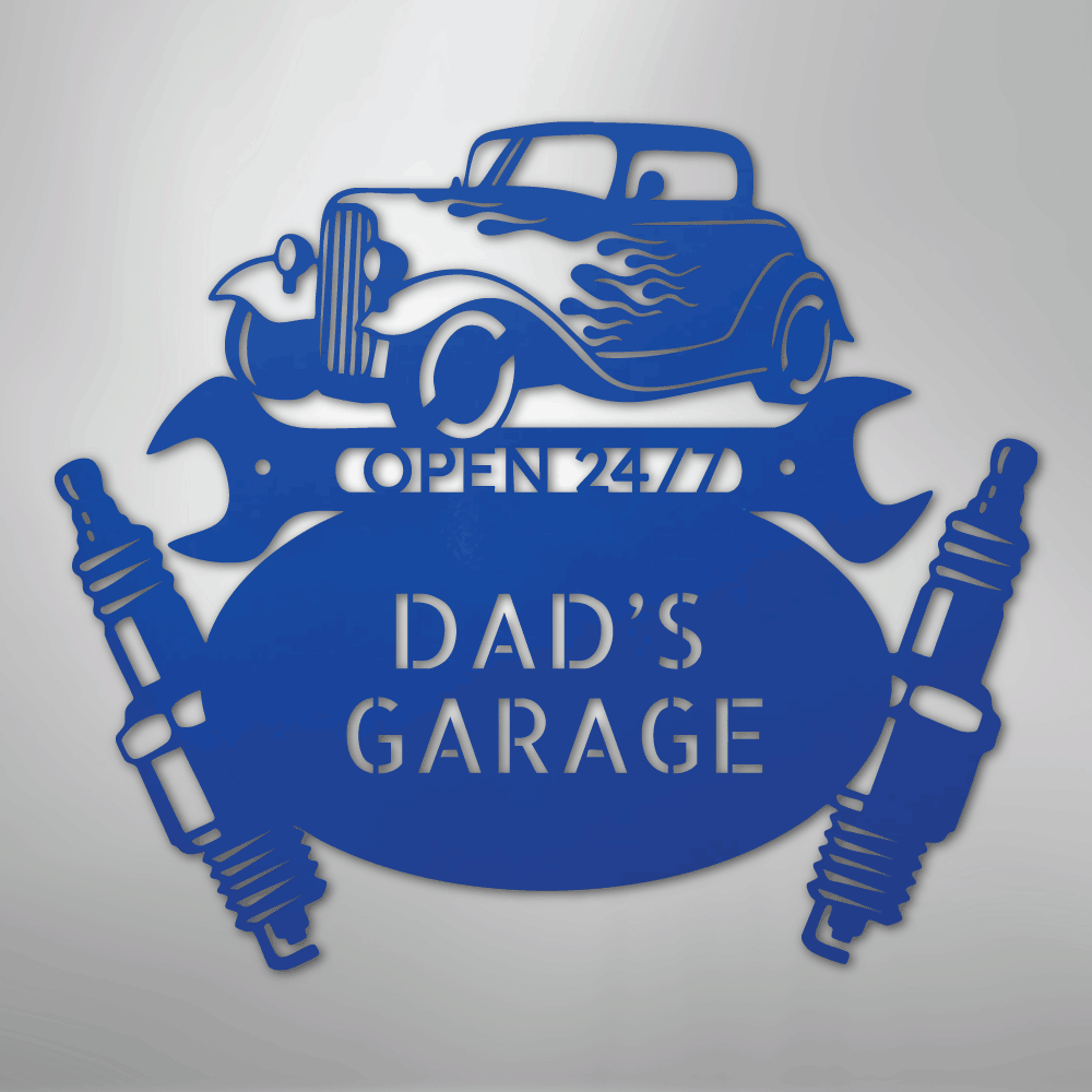 Hot Rod Mechanic Monogram - Steel Sign