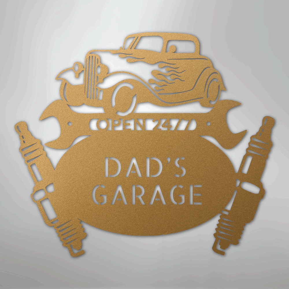 Hot Rod Mechanic Monogram - Steel Sign